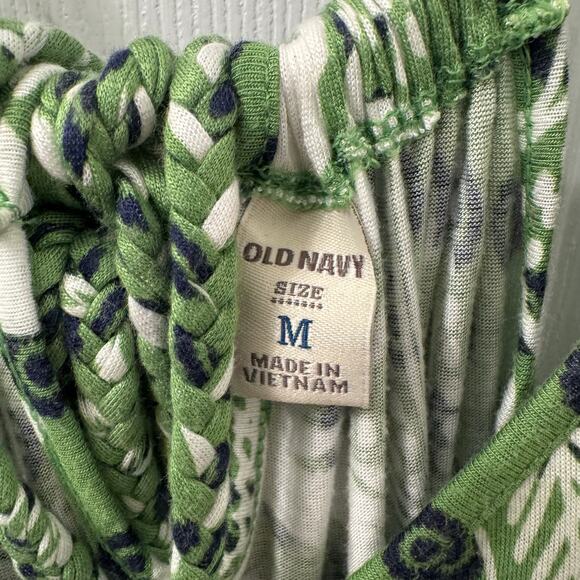Old Navy Babydoll Spaghetti Strap V Neck Floral Maxi Dress Size M Green Beach - Picture 5 of 9